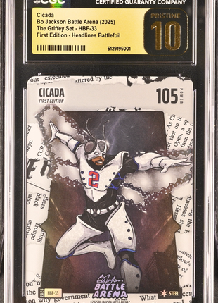 Cicada 2025 Bo Jackson Battle Arena #HBF-33 Headlines Foil CGC10 PRISTINE