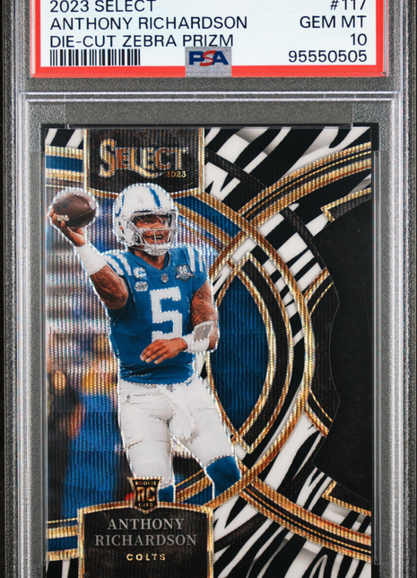 Anthony Richardson 2023 Select #117 Die-Cut Zebra Prizm SSP PC PSA10 GEM MT