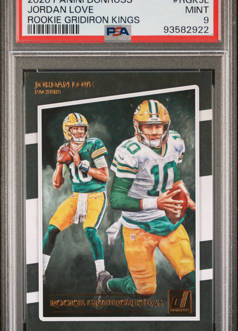 Jordan Love 2020 Panini Donruss Gridiron Kings Rookie RC PSA9 MINT Packers