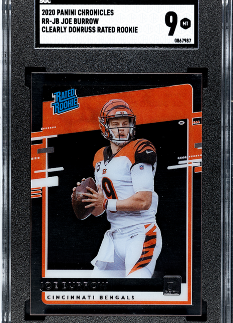 Joe Burrow 2020 Panini Chronicles #RR-JB Clearly Donruss Rated Rookie RC SGC9 MT