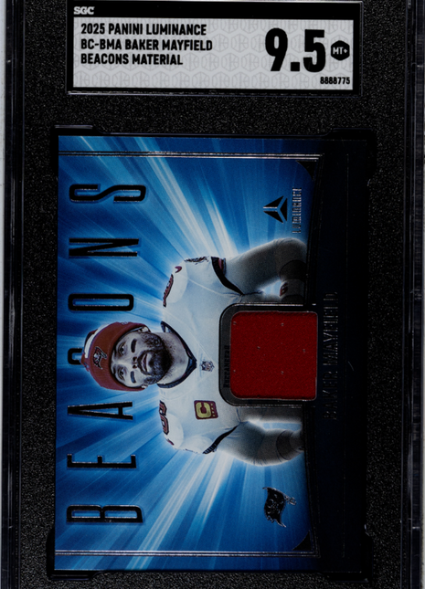 Baker Mayfield 2025 Panini Luminance #BC-BMA Beacons Material SGC9.5 MINT+