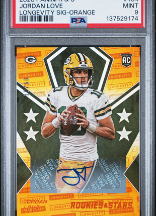 Jordan Love 2020 Rookies & Stars Longevity SIG Orange /60 RC Auto PSA9 MINT
