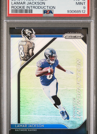 Lamar Jackson 2018 Panini Prizm #RI-12 Rookie Introduction PSA9 MINT Ravens