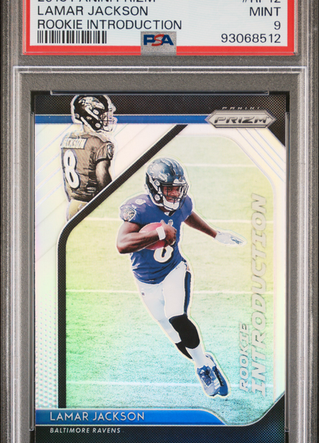 Lamar Jackson 2018 Panini Prizm #RI-12 Rookie Introduction PSA9 MINT Ravens