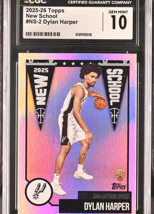 Dylan Harper 2025-26 Topps #NS-2 New School RC CGC10 GEM MT Spurs