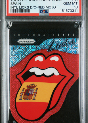 Rolling Stones 2025 Panini Prizm Spain Licks Int'l Red Mojo /99 PSA10 GEM MT