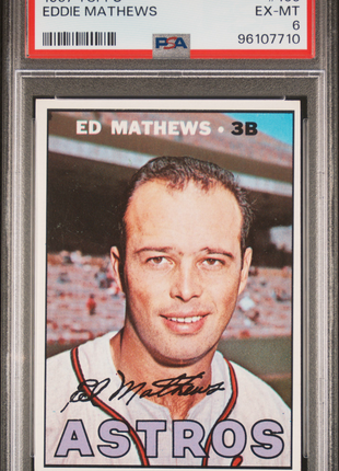 Eddie Mathews 1967 Topps #166 Graded PSA6 EX-MT Astros