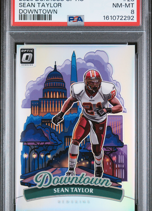 Sean Taylor 2025 Panini Donruss Optic #23 Downtown Case Hit SSP PSA8 NM-MT