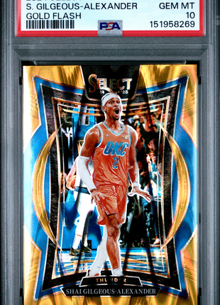 Shai Gilgeous-Alexander 2024-25 Panini Select #36 Gold Flash /10 PSA10 GEM MT