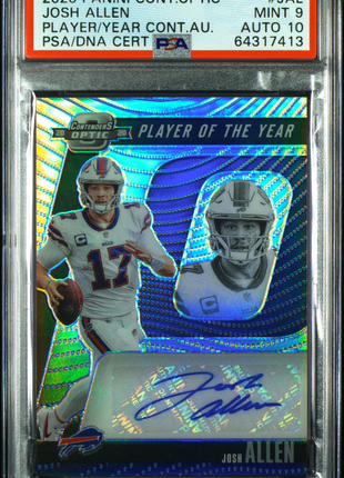 Josh Allen 2020 Contenders Optic Player Of The Year /25 Silver Auto PSA9/10 MT