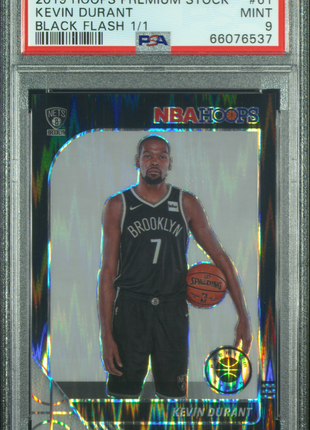 Kevin Durant 2019-20 Panini Hoops Premium Stock #61 Black Flash 1/1 PSA9 MINT