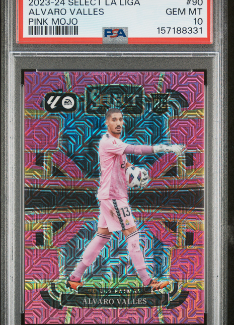 Alvaro Valles 2023-24 Panini Select La Liga #90 Pink Mojo /115 RC PSA10 GEM MT