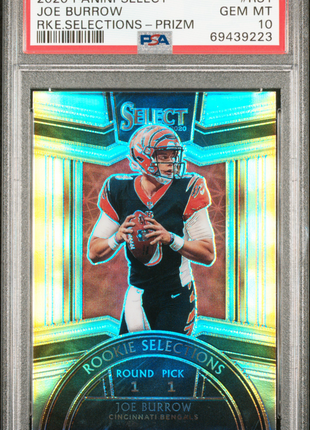 Joe Burrow 2020 Panini Select #RS1 Rookie Selections Silver RC PSA10 GEM MT