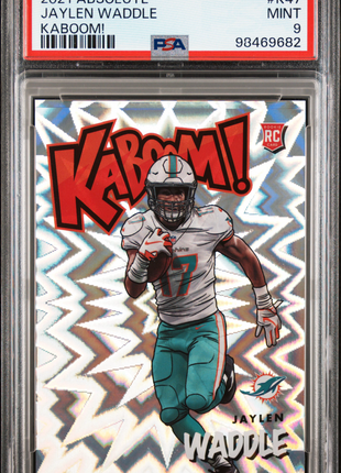 Jaylen Waddle 2021 Panini Absolute #K47 Kaboom! RC Case Hit SSP PSA9 MINT