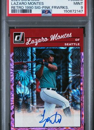 Lazaro Montes 2023 Donruss Retro Signatures Pink Fireworks /199 Auto PSA9 MINT