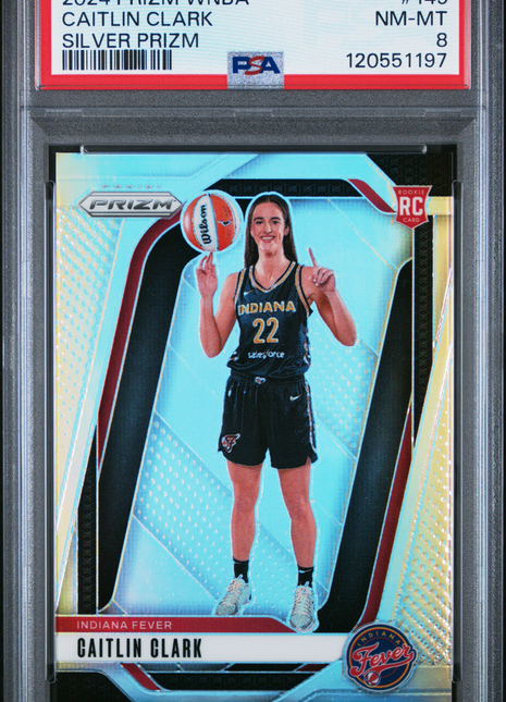 Caitlin Clark 2024 Panini Prizm WNBA #145 Silver Prizm RC PSA8 NM-MT Fever
