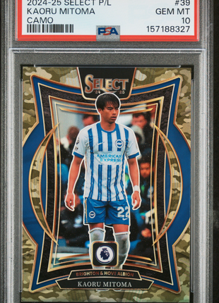 Kaoru Mitoma 2024-25 Panini Select Premier League #39 Camo /150 PSA10 GEM MT