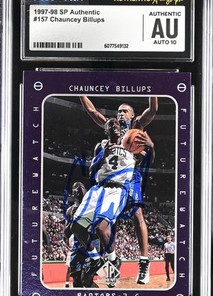 Chauncey Billups 1997-98 SP Authentic #157 In-Person Autograph RC Auto CGC/JSA