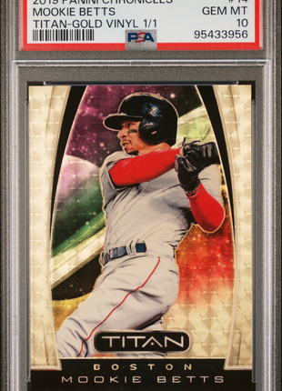 Mookie Betts 2019 Panini Chronicles Titan #14 Titan Gold Vinyl 1/1 PSA10 GEM MT