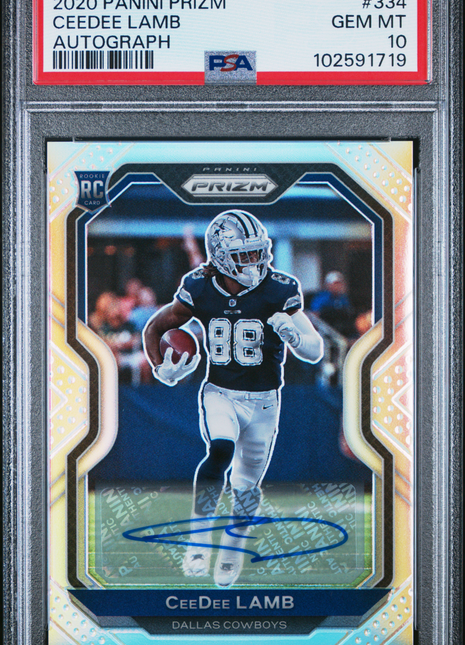 Ceedee Lamb 2020 Panini Prizm #334 Silver Autograph RC Auto PSA10 GEM MT