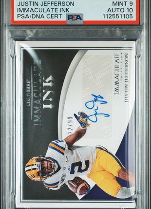 Justin Jefferson 2022 Panini Immaculate Collegiate Ink /99 Auto PSA9/10 MINT