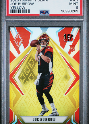 Joe Burrow 2020 Panini Phoenix #101 Yellow /75 Rookie RC PSA9 MINT Bengals