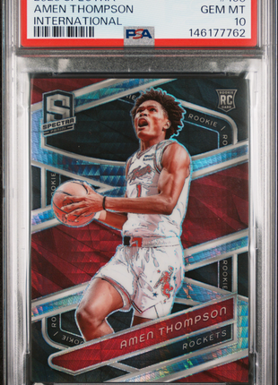 Amen Thompson 2023-24 Panini Spectra #150 International RC PSA10 GEM MT Rockets