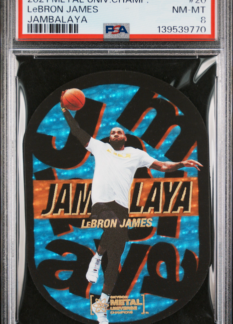 LeBron James 2021 Skybox Metal Universe Champions #20 Jambalaya SSP PSA8 NM-MT