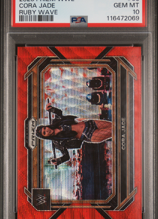 Cora Jade 2023 Panini Prizm WWE #30 Ruby Wave PSA10 GEM MT