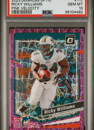 Ricky Williams 2023 Panini Donruss Optic #117 Pink Velocity /79 PSA10 GEM MT