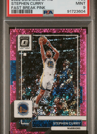 Stephen Curry 2022-23 Panini Donruss Optic #96 Fast Break Pink /25 PSA9 MINT