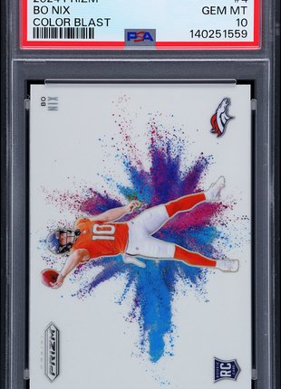 Bo Nix 2024 Panini Prizm #4 Color Blast RC Case Hit SSP PSA10 GEM MT