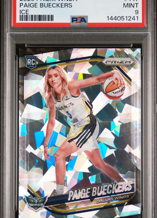 Paige Bueckers 2025 Panini Prizm WNBA #147 Ice Rookie RC PSA9 MINT