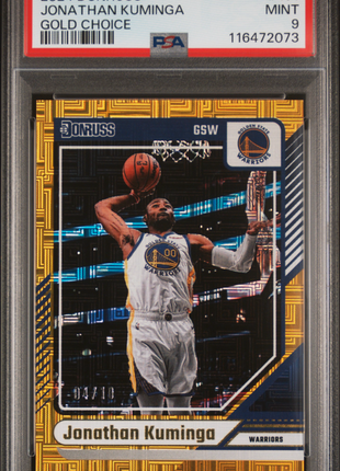 Jonathan Kuminga 2024-25 Panini Donruss #151 Gold Choice /10 SSP PSA9 MINT