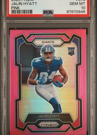 Jalin Hyatt 2023 Panini Prizm #378 Pink Prizm Rookie RC PSA10 GEM MT Giants