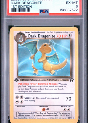 Dark Dragonite 2000 Pokemon Rocket #22 1st Edition PSA6 EX-MT
