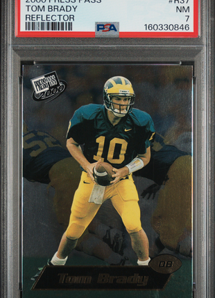 Tom Brady 2000 Press Pass #R37 Reflector /500 RC PSA7 NM Patriots