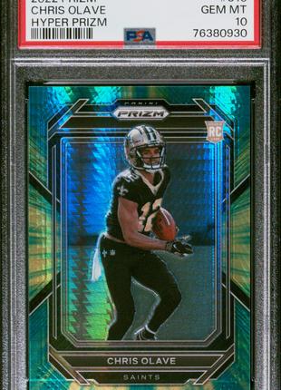 Chris Olave 2022 Panini Prizm #310 Hyper /175 RC PSA10 GEM MT Saints