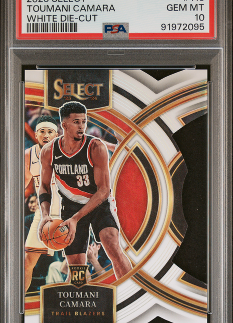 Toumani Camara 2023-24 Select #115 Die-Cut White Prizm /149 RC PSA10 GEM MT