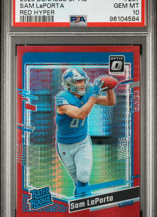 Sam LaPorta 2023 Panini Donruss Optic #237 Red Hyper Rookie RC PSA10 GEM MT