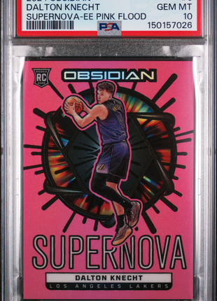 Dalton Knecht 2024-25 Panini Obsidian Supernova Pink Flood /49 RC PSA10 GEM MT