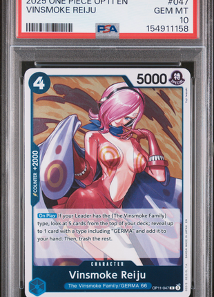 Vinsmoke Reiju 2025 One Piece Op11-A Fist Of Divine Speed #047 Holo PSA10 GEM MT