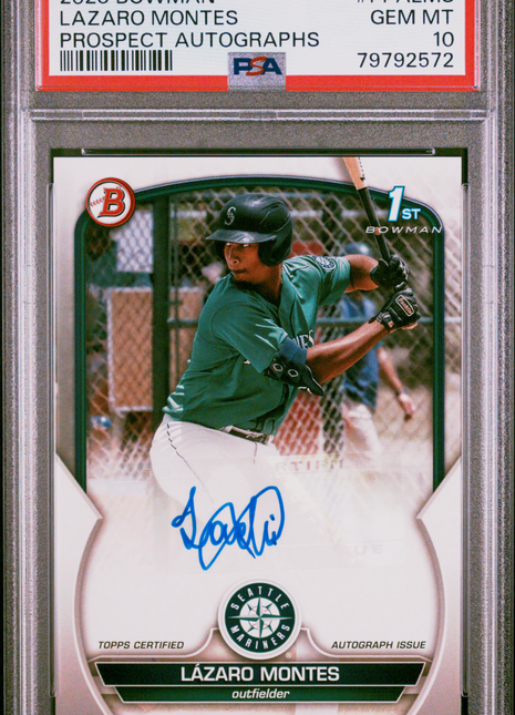 Lazaro Montes 2023 Bowman Prospect #PPALMS Paper Autograph PSA10 GEM MT