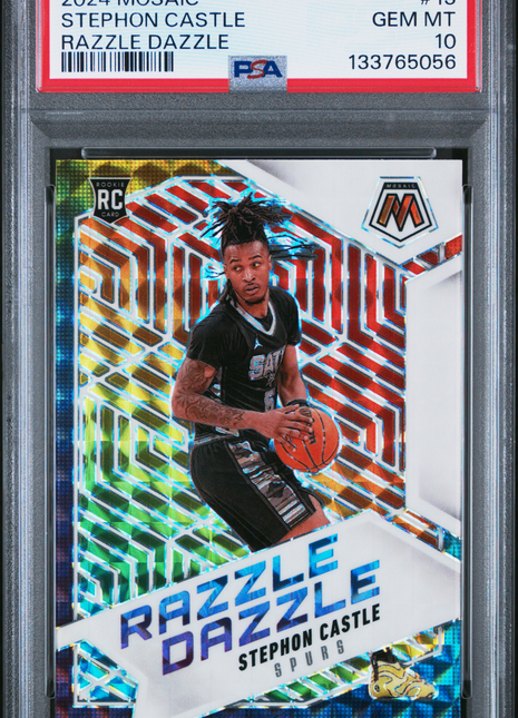 Stephon Castle 2024-25 Panini Mosaic #13 Razzle Dazzle SSP RC PSA10 GEM MT