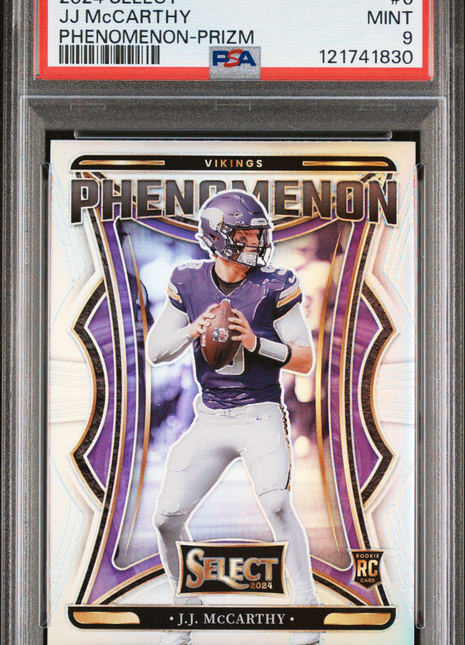 JJ McCarthy 2024 Panini Select #6 Phenomenon Silver Prizm RC PSA9 MINT
