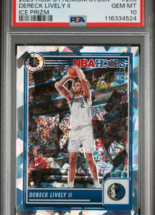 Dereck Lively II 2023-24 Panini Hoops Premium Stock #253 Ice RC PSA10 GEM MT