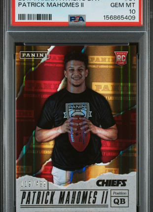 Patrick Mahomes II 2017 Panini Father's Day #51 Rookie /499 RC PSA10 GEM MT
