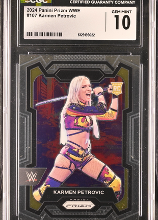 Karmen Petrovic 2024 Panini Prizm WWE #107 Rookie RC CGC10 GEM MT