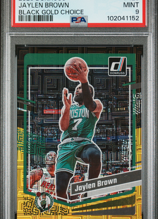 Jaylen Brown 2023-24 Panini Donruss #128 Black Gold Choice /8 PSA9 MINT Celtics