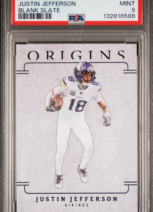 Justin Jefferson 2025 Panini Origins #9 Blank Slate Case Hit SSP PSA9 MINT
